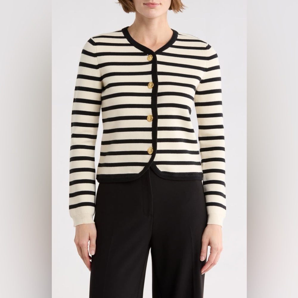 Rag & bone Dee Striped Cotton-Blend Cardigan